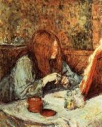 Henri  Toulouse-Lautrec At the Dressing Table Madame Poupoule France oil painting artist